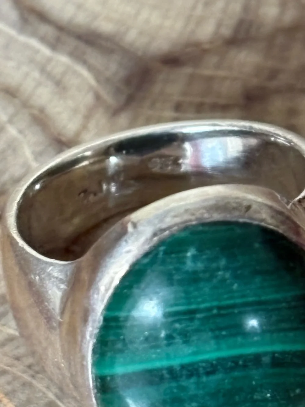 Malachite Sterling Silver Statement Ring